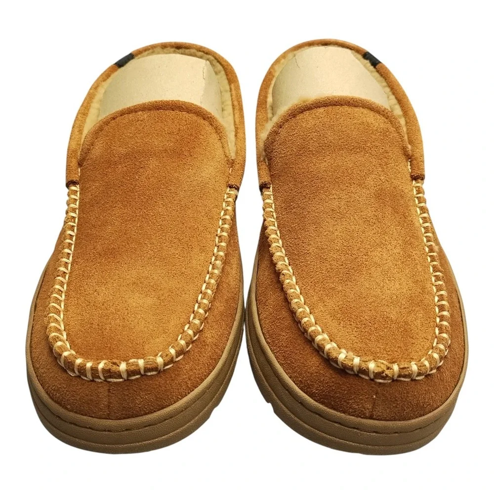 Eddie Bauer Loudon Slippers Men‎ US M(8-9) Brown Upper Suede Memory Foam Slip On